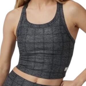NWT Vuori Elevation Racerback Tank Charcoal Windowpane Plaid Workout Size XL